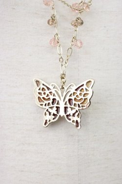 画像3: axes femme / ステンドエポ蝶ネックレス  アワピンク T-26-01-21-033-AX-AC-SA-ZT