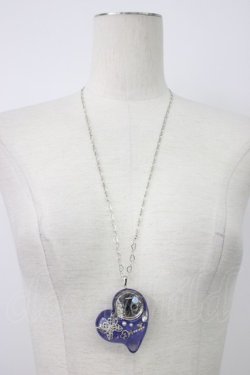 画像1: axes femme / 時計ハートモチーフネックレス  青Ｘシルバー T-26-01-21-035-AX-AC-SA-ZT