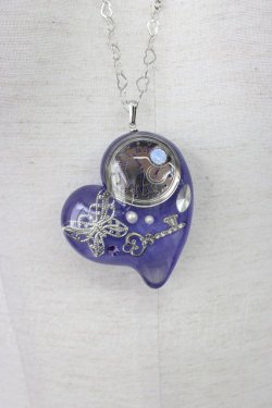 画像2: axes femme / 時計ハートモチーフネックレス  青Ｘシルバー T-26-01-21-035-AX-AC-SA-ZT