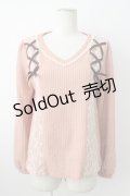 axes femme / レースアッププルオーバー M ピンク T-26-01-21-004-AX-TO-SA-ZT566