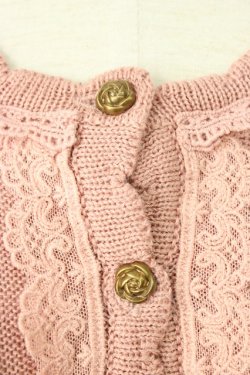 画像3: axes femme / 透かし編み柄カーディガン  ピンク T-26-01-21-005-AX-TO-SA-ZT