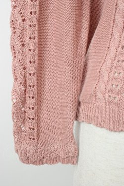 画像4: axes femme / 透かし編み柄カーディガン  ピンク T-26-01-21-005-AX-TO-SA-ZT