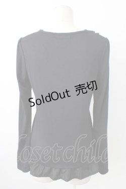 画像2: axes femme / 音符刺繍ブラウス  ブラック T-26-01-21-007-AX-BL-SA-ZT