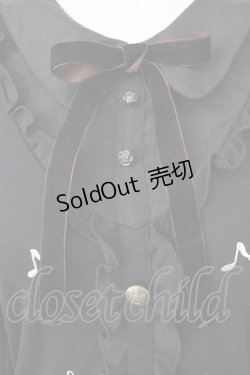 画像3: axes femme / 音符刺繍ブラウス  ブラック T-26-01-21-007-AX-BL-SA-ZT