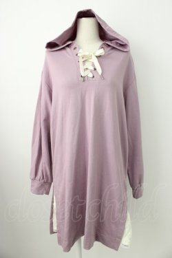 画像1: axes femme / ロング丈プルパーカー  ラベンダー T-26-01-21-009-AX-TO-SA-ZT