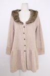 画像1: axes femme / ファー襟付きロングカーディガン M ベージュ T-26-01-21-010-AX-TO-SA-ZT551 (1)