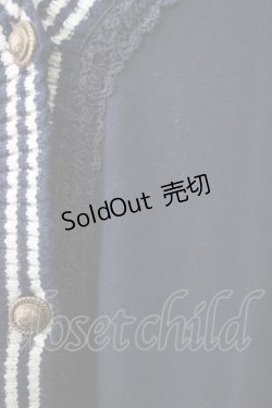 画像3: axes femme / サイドポケット裾シフォンカーディガン  ネイビーＸ白 T-26-01-21-011-AX-TO-SA-ZT551