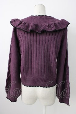 画像2: DearMyLove / ハートくり抜きレースアップニット M パープルＸ黒 T-26-01-21-012-EL-TO-SA-ZT