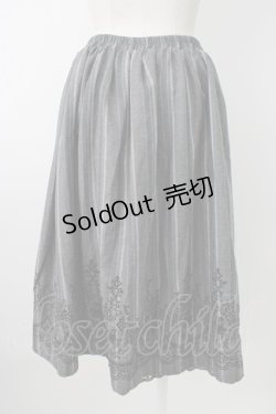 画像2: axes femme / 裾フロッキーローズストライプスカート  グレーＸ黒 T-26-01-21-015-AX-SK-SA-ZT552