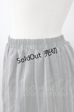 画像3: axes femme / 裾フロッキーローズストライプスカート  グレーＸ黒 T-26-01-21-015-AX-SK-SA-ZT552