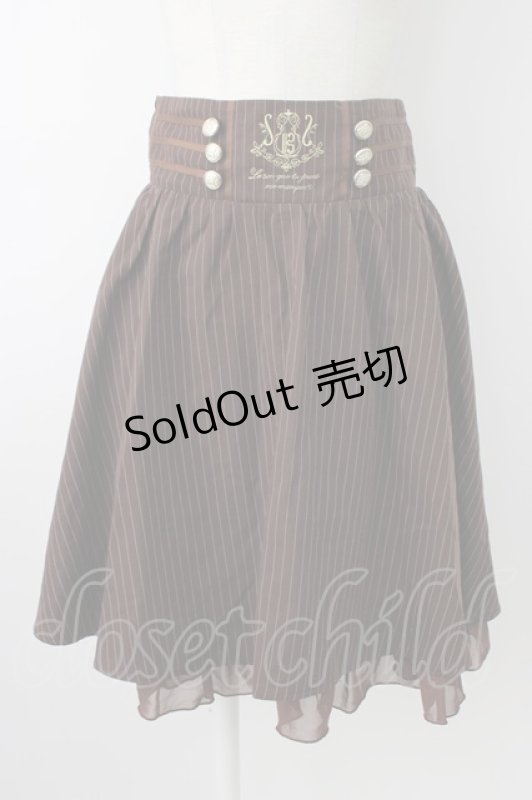 画像1: axes femme POETIQUE / ナポレオン風ストライプスカート  ブラウン T-26-01-21-016-AX-SK-SA-ZH (1)