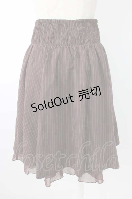 画像2: axes femme POETIQUE / ナポレオン風ストライプスカート  ブラウン T-26-01-21-016-AX-SK-SA-ZH (2)