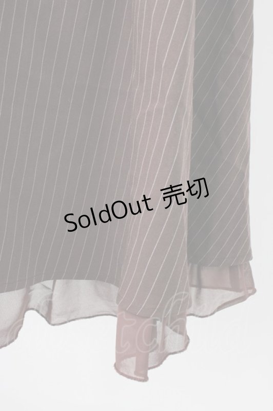 画像3: axes femme POETIQUE / ナポレオン風ストライプスカート  ブラウン T-26-01-21-016-AX-SK-SA-ZH (3)