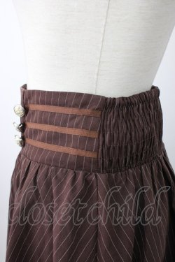 画像4: axes femme POETIQUE / ナポレオン風ストライプスカート  ブラウン T-26-01-21-016-AX-SK-SA-ZT