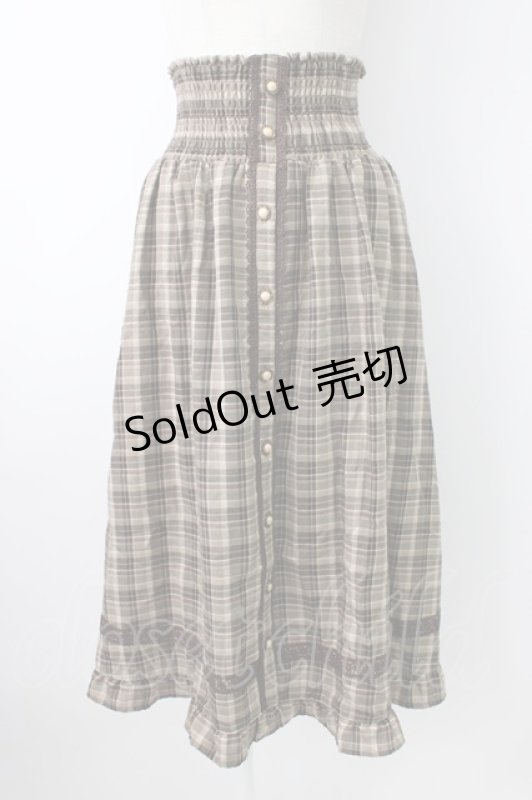 画像1: axes femme / チェック柄2wayロングスカート  ブラウン T-26-01-21-017-AX-SK-SA-ZT552 (1)