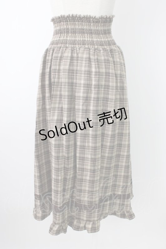 画像2: axes femme / チェック柄2wayロングスカート  ブラウン T-26-01-21-017-AX-SK-SA-ZT552 (2)