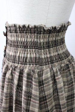 画像3: axes femme / チェック柄2wayロングスカート  ブラウン T-26-01-21-017-AX-SK-SA-ZT