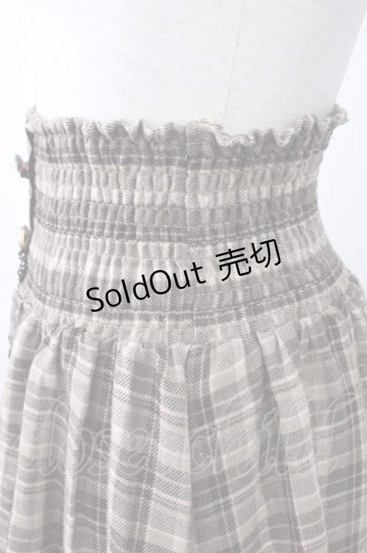 画像3: axes femme / チェック柄2wayロングスカート  ブラウン T-26-01-21-017-AX-SK-SA-ZT552 (3)