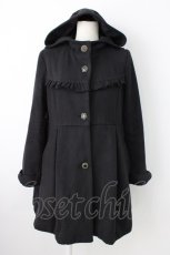 画像1: axes femme / BackフリルAラインコート M ブラック T-26-01-21-018-AX-CO-SA-ZTC035 (1)