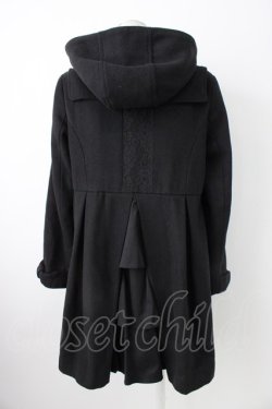 画像2: axes femme / BackフリルAラインコート M ブラック T-26-01-21-018-AX-CO-SA-ZT