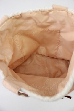 画像3: axes femme / ボア切替ミニトートバッグ  ピンクＸアイボリー T-26-01-21-019-AX-BG-SA-ZT