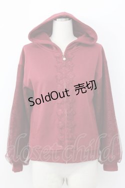 画像1: axes femme / レース切替パーカー M ワイン T-26-01-25-001-AX-TO-SA-ZT