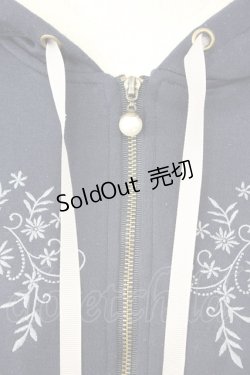 画像5: axes femme / パールフラワー刺繍パーカー M ネイビー T-26-01-25-002-AX-TO-SA-ZT