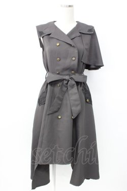 画像1: axes femme / トレンチアシメジャンスカ  チャコール T-26-01-25-003-AX-OP-SA-ZT