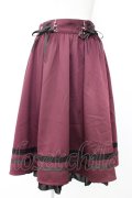 axes femme / レースアップフレアスカート  ワイン T-26-01-25-004-AX-SK-SA-ZT