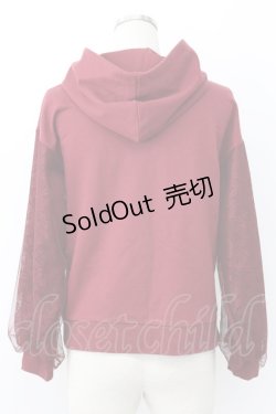 画像2: axes femme / レース切替パーカー M ワイン T-26-01-25-001-AX-TO-SA-ZT