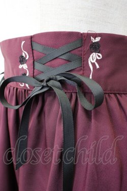 画像3: axes femme / レースアップフレアスカート  ワイン T-26-01-25-004-AX-SK-SA-ZT