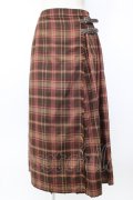axes femme / タータンチェックロングスカート M ワイン T-26-01-25-005-AX-SK-SA-ZT