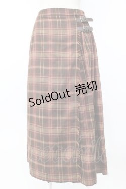 画像1: axes femme / タータンチェックロングスカート M ワイン T-26-01-25-005-AX-SK-SA-ZT559