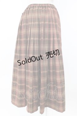画像2: axes femme / タータンチェックロングスカート M ワイン T-26-01-25-005-AX-SK-SA-ZT559