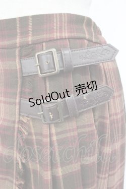 画像3: axes femme / タータンチェックロングスカート M ワイン T-26-01-25-005-AX-SK-SA-ZT559