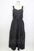 axes femme kawaii / レースアップティアードワンピース  黒デニム T-26-01-26-022-AX-OP-SA-ZT