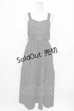 画像1: axes femme kawaii / レースアップティアードワンピース  黒デニム T-26-01-26-022-AX-OP-SA-ZT561