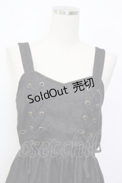 画像3: axes femme kawaii / レースアップティアードワンピース  黒デニム T-26-01-26-022-AX-OP-SA-ZT561