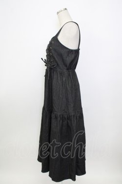 画像4: axes femme kawaii / レースアップティアードワンピース  黒デニム T-26-01-26-022-AX-OP-SA-ZT