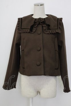 画像1: m petit by misako / セーラー襟ショートコート M ブラウン T-26-01-26-024-LO-CO-SA-ZT