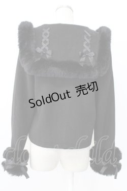 画像2: MA*RS / サイド編み下げ&ファースクエア衿ショートコート  黒 T-26-01-26-025-EL-CO-SA-ZT-C012