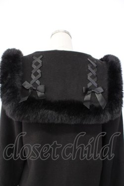 画像3: MA*RS / サイド編み下げ&ファースクエア衿ショートコート  黒 T-26-01-26-025-EL-CO-SA-ZT