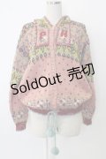 PINK HOUSE / PHデザイン裾ポンポンフードニットカーディガン  ピンク T-26-01-26-026-LO-TO-SA-ZT