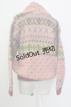 画像3: PINK HOUSE / PHデザイン裾ポンポンフードニットカーディガン  ピンク T-26-01-26-026-LO-TO-SA-ZT