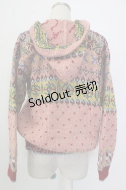 画像4: PINK HOUSE / PHデザイン裾ポンポンフードニットカーディガン  ピンク T-26-01-26-026-LO-TO-SA-ZT