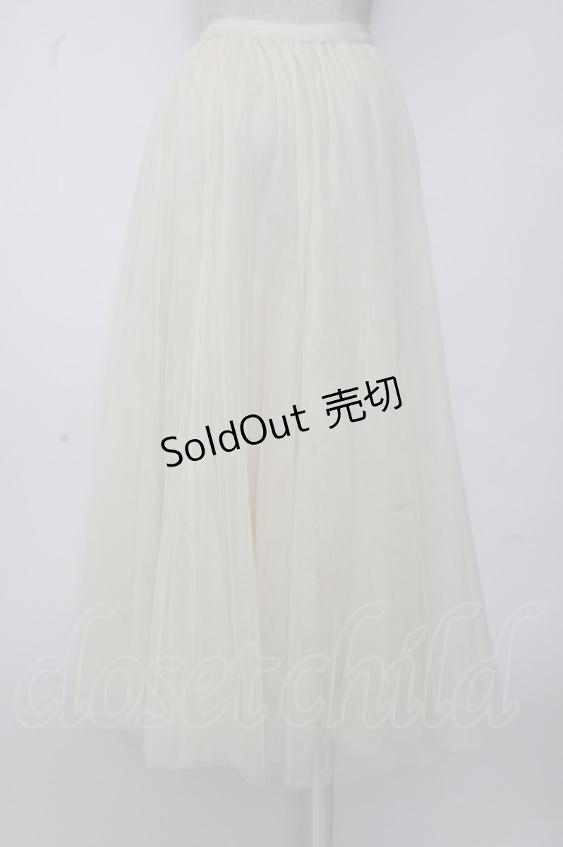 画像2: axes femme / ロングチュールスカート M アイボリー T-26-01-26-028-AX-SK-SA-ZT561 (2)