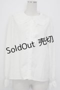 m petit by misako / AM マルエリフリルブラウス L 白 T-26-01-26-003-LO-BL-SA-ZT
