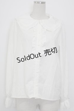 画像1: m petit by misako / AM マルエリフリルブラウス L 白 T-26-01-26-003-LO-BL-SA-ZT