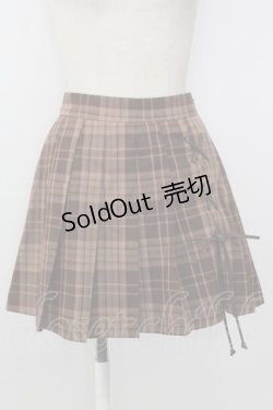 画像1: axes femme / 編み下げチェックスカパン  ブラウンチェック T-26-01-26-031-AX-PA-SA-ZT