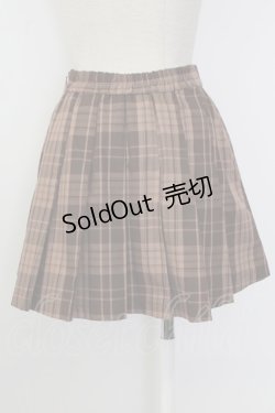 画像2: axes femme / 編み下げチェックスカパン  ブラウンチェック T-26-01-26-031-AX-PA-SA-ZT